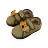 Bloqueo de Color Simple Estilo Birkenstock Creativo Velcro Oso Lindo Otoño e Invierno Felpa Moda de Moda Casual Zapatos de Algodón