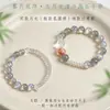 Pulsera de Piedra Lunar Gris Natural con Cuentas para Mujer, Pulsera de Piedra Lunar Gris Perla Estilo Ins Niebla Fresca Gris
