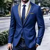 Chaqueta de hombre con bloques de color de moda europea y americana de Amazon transfronteriza, blazer casual a cuadros patchwork