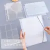 Carpeta A4 libro de tarjetas página interior película protectora bolsa transparente de hojas sueltas clip para tarjetas compartimento bolsa de almacenamiento multitaladro clip para cartas abierto