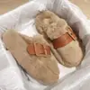 Pantuflas de Piel Baotou para Mujer Invierno Exterior 2026 Nuevo Artículo Popular de Celebridad de Internet Plataforma de Suela Gruesa Hogar Pantuflas de Algodón Peludo
