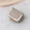 Nueva bolsa de joyería para mujer de cuero PU, bolsa de almacenamiento para anillos de diamante y collares, mini monedero, caja de joyería para anillos y pendientes