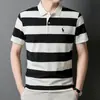 Camisas Polo Rayadas de Manga Corta para Hombres Jóvenes y de Mediana Edad Camisetas Sueltas de Verano para Hombre con Cuello Bordado Manga Media Hombre t Al por Mayor