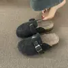 Zapatos Birkenstock Peludos de Suela Gruesa Retro Pantuflas Cerradas para Mujer 2026 Otoño/Invierno Nueva Llegada Zapatos de Algodón para Exteriores con Pelo de Terciopelo