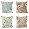 Fronhas da Série Floral de Luxo Leve Simples e Estilosas, Capas Lombares de Linho, Capas de Almofada, Capas de Almofada Decorativas Atacado, Vintage