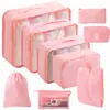 Conjunto de Armazenamento para Viagem Amazon Bolsa de Armazenamento para Viagem Conjunto de Oito Peças Bolsa de Armazenamento para Organização de Roupas de Viagem