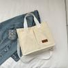Bolso de terciopelo a rayas para mujer, estilo retro, bolso de hombro, bolso de lona de gran capacidad, bolso de viaje (202322)
