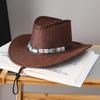 Chapéu de Palha Masculino Verão Exterior Pesca Aba Reta Proteção Solar Protetor Solar Jazz Praia Chapéu de Cowboy Ocidental Chapéu de Sol
