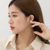 Pendientes de Plata S999 con Cierre de Rosca Pétalo de Trébol de Cuatro Hojas para Mujer, Moda Elegante, Corazón de Melocotón con Gota de Pegamento, Cuentas de Rosca, Joyería para Orejas