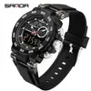 Reloj Digital Popular Sanda Versión Coreana Multifunción Doble Pantalla Luminoso Impermeable para Deportes de Montañismo al Aire Libre Reloj para Hombre