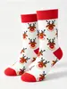 26 Calcetines Navideños Transfronterizos Nuevos de Papá Noel Sorpresa Festiva en Stock, Calcetines Divertidos de Media Caña de Moda al por Mayor de Fabricantes