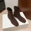 Botines elásticos ajustados de moda estilo británico de 5 cm, nuevo modelo otoño e invierno 2026, punta cuadrada, tacón grueso, cierre trasero, botines altos