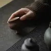 Taza de Té de Alto Pie Estilo Japonés de las Dinastías Tang y Song, Juego de Té Kung Fu, Taza de Té para el Hogar, Estilo Wabi-Sabi, Cerámica Rústica, Taza de Té Individual de Arcilla Estilo Antiguo