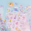 Adesivos decorativos tridimensionais em espuma com relevo de cristal de coelho, pequenos e frescos, com tema de desenho animado infantil YTES, para crianças.