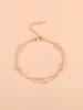 Pulseira simples ins europeia e americana corrente de contas onduladas pulseira de camada dupla corrente de costura estilo frio elegante pulseira multicamadas