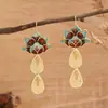 Aretes Retro para Mujer de Comercio Electrónico Transfronterizo Europeo y Americano, Aretes de Flor Más Vendidos en Aliexpress Ebay para Mujer