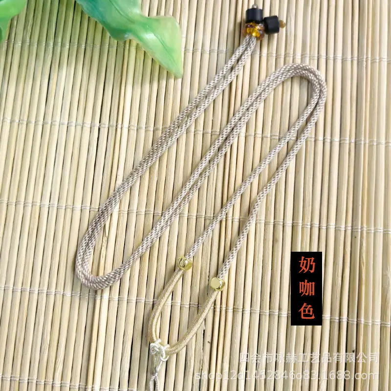 奶咖色桃心结玉米绳项链绳