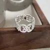 Anel de Renda Irregular Vazado em Prata de Lei 925 para Mulheres, Simples, Luxo Leve, Fashion, Versátil, Anel Aberto Personalizável 5705A