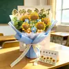 Ramo grande de girasoles de ganchillo y tejido a mano, un nuevo regalo práctico para profesores y profesoras en el Día del Maestro, al por mayor