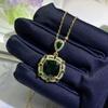 Collar Fanta Papalacha Anillo de Apertura Pendientes Nuevo Diseño de Ingenio Chino Conjunto de Joyería de Esmeralda Simulada