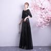 Vestido de Noche de Banquete Ropa de Coro para Anfitriona Elegante Largo para Adulto Lentejuelas Dignificado Reunión Anual Ropa de Actuación para Coro