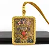 Fornecimento Direto da Fábrica Pingente Thangka Dourado Pintado à Mão Zakiram Passado e Presente Pingente de Colar Thangka Meio Pintado à Mão