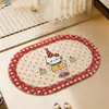 Alfombra de baño, diseño de gatito de dibujos animados, absorbente y antideslizante, fácil de limpiar, engrosada y hecha de cachemira sintética
