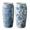 Vaso de Porcelana Azul y Blanco Retro Chino Decoración Cerámica Flores Secas Jarrón para Flores Frescas Adornos Bed and Breakfast Sala de Estar Mesa de Comedor Arreglo Floral Recipiente para Flores