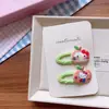 Diademas Florales de Tela Estilo Coreano para Niñas, Primavera y Verano, Pinzas para el Cabello con Estampado de Cuadros de Manzana, Set de 2 en una Bolsa