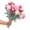 Flores Artificiales, Loto con Rocío, Arreglos Florales Artificiales, Ramos, Decoraciones de Mesa para Sala de Estar, Arreglos Florales, Peonías