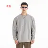 Sudadera de cuello redondo de rizo de algodón puro de 400 g, sudadera pesada de marca de moda, cuello redondo de algodón de rizo unisex de color liso