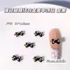 Estilo Blancanieves de Moda Lazo de Pedrería Corbata de Lazo Cartoon Japonés y Coreano Gato Kitty Lindos Accesorios para Uñas