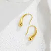 Pendientes minimalistas de gancho para la oreja con forma de lágrima, diseño simple, joyería de nicho de acero de titanio, versátiles y que no se decoloran, venta directa de fábrica