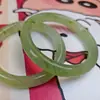 Pulsera de Barra Redonda de Cristal Rosa de Flor de Melocotonero de Hielo Natural Imitación de Jade para Mujer Mismo Pulsera de Jade para Mejor Amiga Accesorios de la Dinastía Han