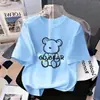 Camiseta de Algodón 100% Puro para Niña, Cuello Redondo, Manga Corta, Nuevo Estilo de Verano, Ropa de Moda para Niños y Bebés, Estampado de Dibujos Animados, Top Versátil