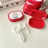 Nuevo estuche compacto para lentes de contacto, mini caja de almacenamiento linda de colores para lentes, caja compañera de la serie de cajas rojas TZ037