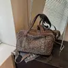 Bolso Cruzado de Lona Estampado de Leopardo para Mujer 2026 Nuevo Gran Capacidad Hombro Único para Viajes Cotidianos Bolso Debajo del Brazo Bolso Tote Cruzado Otoño/Invierno