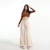 Jeans American Retro Angola Vermelho Perna Larga Feminino Cintura Alta Emagrecimento Moda Drapê Casual Versátil Calça Comprida
