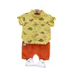 Ropa Infantil Transfronteriza, Nuevos Estilos de Verano, Ropa Infantil, Ropa de Verano para Niños y Niñas, Trajes para Bebés e Infantes, Camisas de Algodón y Lino, Trajes de Manga Corta