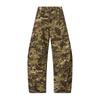 Roupas Masculinas Branco Desconstruído Cimitarra Casual Calças Largas Retas Americano Comutador Camuflagem Perna Larga Calças Cargo