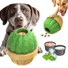 Todo en UNO Juguete Rellenable para Perros 3 en 1 Duradero y Bandeja de Golosinas para Lamer Congelable/Congelada y Pelotas de Enriquecimiento dispensadoras de Croquetas - Mantequilla de Cacahuete Comida Húmeda Helado Rellenable Masticable Juguetes de Acción de Gracias