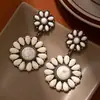 Pendientes turquesa retro transfronterizos de alta gama estilo bohemio para mujer, pendientes de temperamento exagerado, venta al por mayor