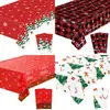 Toalha de Mesa Descartável Natalina Transfronteiriça com Flocos de Neve, Renas, Árvores de Natal, Bonecos de Neve para Festas e Reuniões de Feriado, Atacado, Embalada Individualmente