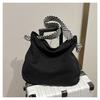 Bolsa Transversal de Ombro Único Feminina 2024 Nova Outono e Inverno Grande Capacidade Veludo Estilo Preguiçoso Versátil Bolsa Tote