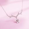 Collar de Astas para Mujer Estilo Coreano Simple Elegante Colgante de Flor de Cerezo Cadena para Clavícula Cadena Cibernética Celebritud Diseño de Nicho