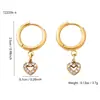 Elegante y Minimalista Estilo Frío Verano Nuevo Forma de Corazón Incrustado con Diamantes Acero Inoxidable Juego de Joyería Francesa para Mujer con un Toque de Alta Gama