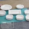 Cenicero de Cerámica Blanca Pura Creativo Plato para Cenizas Sencillo Hogar Hotel Restaurante Vajilla Accesorios