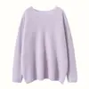 Novedad Otoño e Invierno 2026 Ropa de Punto de Cachemira para Mujer, Versátil, Adelgazante, Sencilla, Tejido Relajado, Suéter Holgado