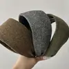 Diadema Plana de Lana de Ala Ancha Estilo Coreano para Mujer, Nuevo Estilo Otoño e Invierno, Accesorio para el Cabello de Corona Alta para Cubrir la Línea del Cabello y el Cabello Gris, con un Toque de Alta Gama