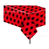 Zb125 Joaninha Sete Estrelas Ponto Vermelho Preto 130*220cm Toalha de Mesa Festa Uso Único Pe Toalha de Mesa Festa
